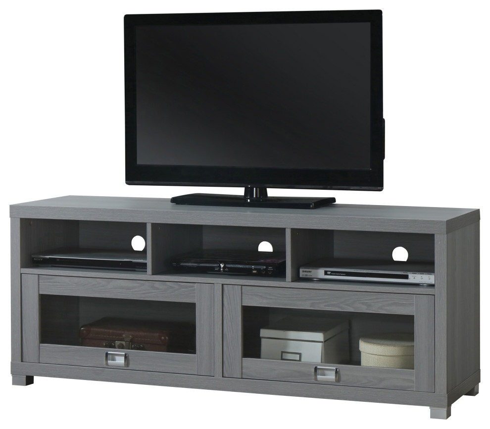 Techni Mobili Durbin TV Stand for TVs up to 60 quot  Gray   Contemporary   Entertainment Centers And Tv Stands   by Rta Products  L  Houzz