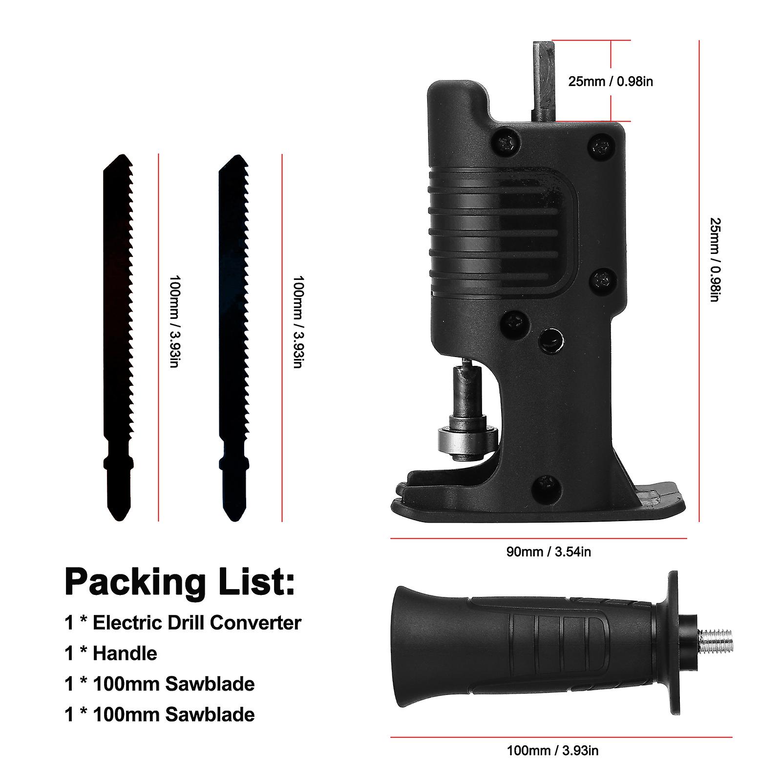 Electric Drill Modified To Electric Saws Accessory Electric Reciprocating Saws Drill To Jig Saws Portable Woodworking Cutting Utility Tool With 2 Sawb