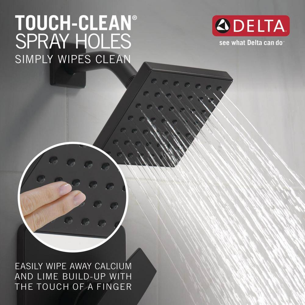 Delta Modern 1-Spray Patterns 1.75 GPM 5 in. Wall Mount Fixed Shower Head in Matte Black RP101846BL