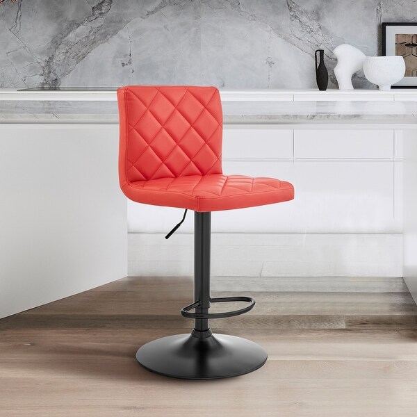 The Duval Adjustable Faux Leather Swivel Bar Stool