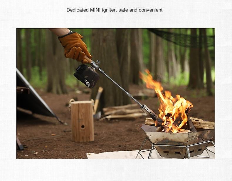 Outdoor Camping Extended Flame-throwing Gun Stainless Steel Gun Burning Pig Hair Supplies Camping Straight Handle Handheld Detachable Igniter