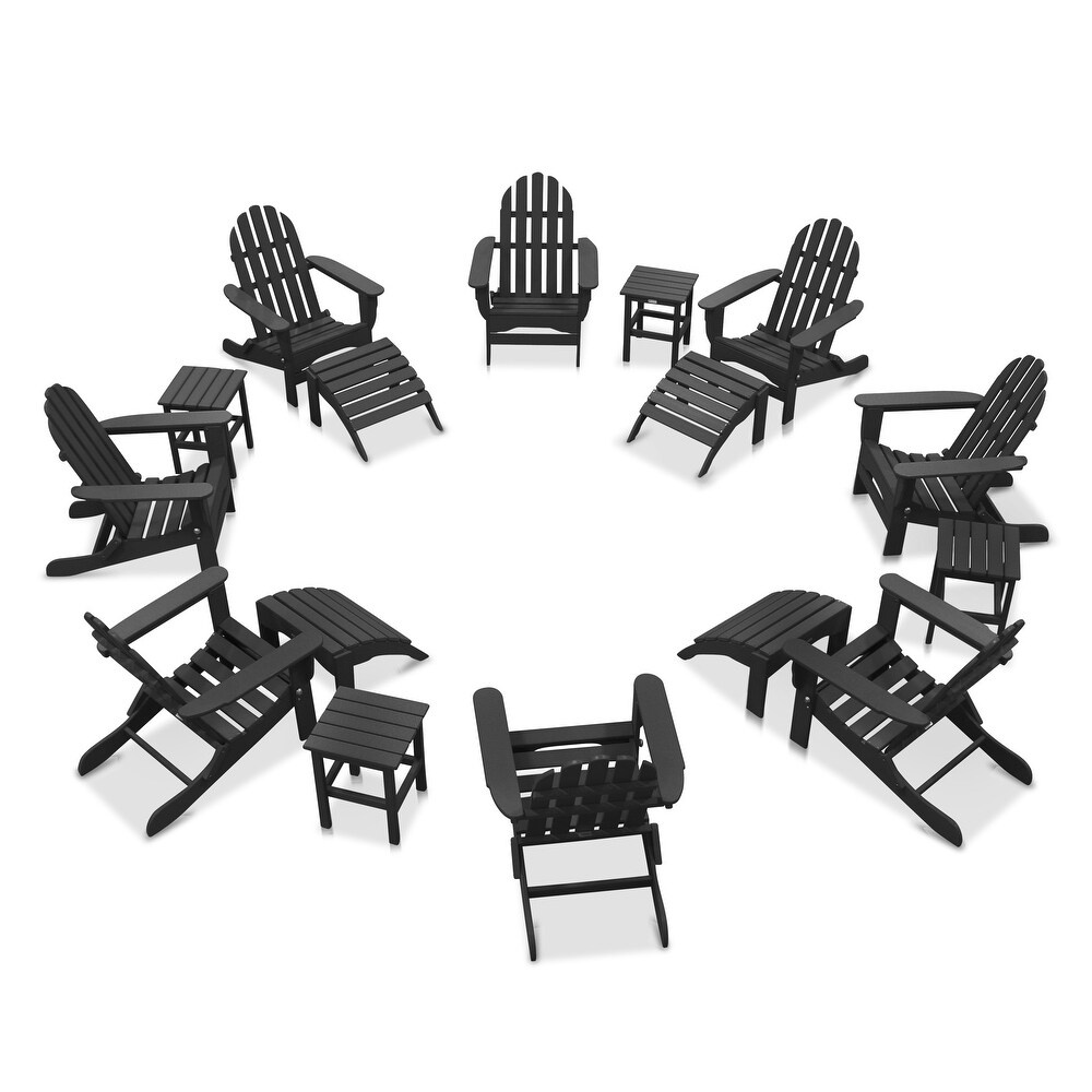 Nelson 8 piece Adirondack Chair Set with 4 Ottomans and 4 Side Tables by Havenside Home