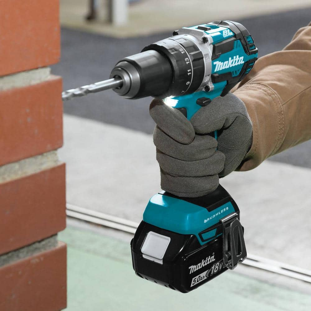 Makita 18V LXT Lithium-Ion Brushless Cordless 2-Piece Combo Kit (Hammer Drill/ Impact Driver) 5.0 Ah XT269T