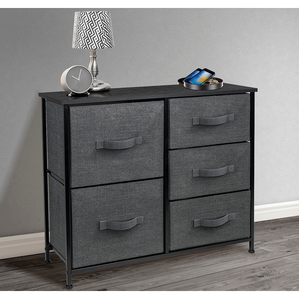 Dresser w/ 5 Drawers - Furniture Storage Tower Unit for Home， Bedroom - - 26062248