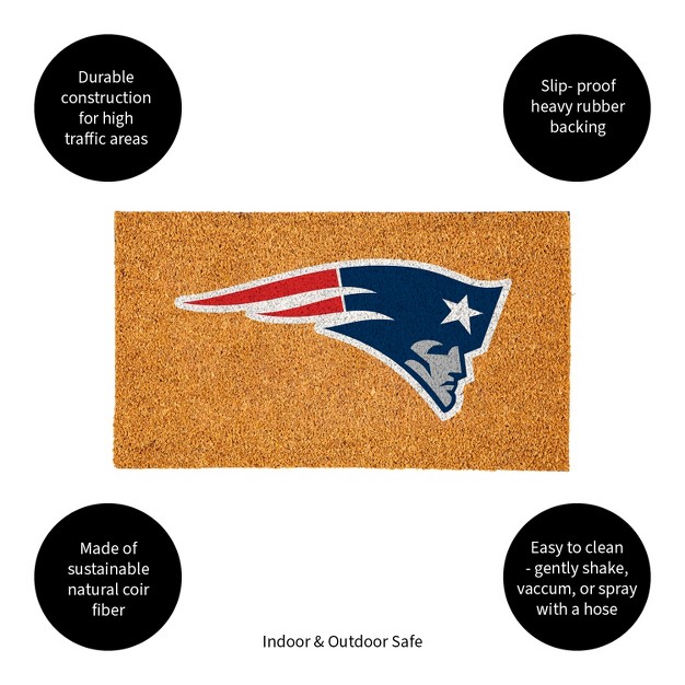 Evergreennflnew England Patriots Logo Natural Coir 28 X 16 Inches Indoor Outdoor Doormat