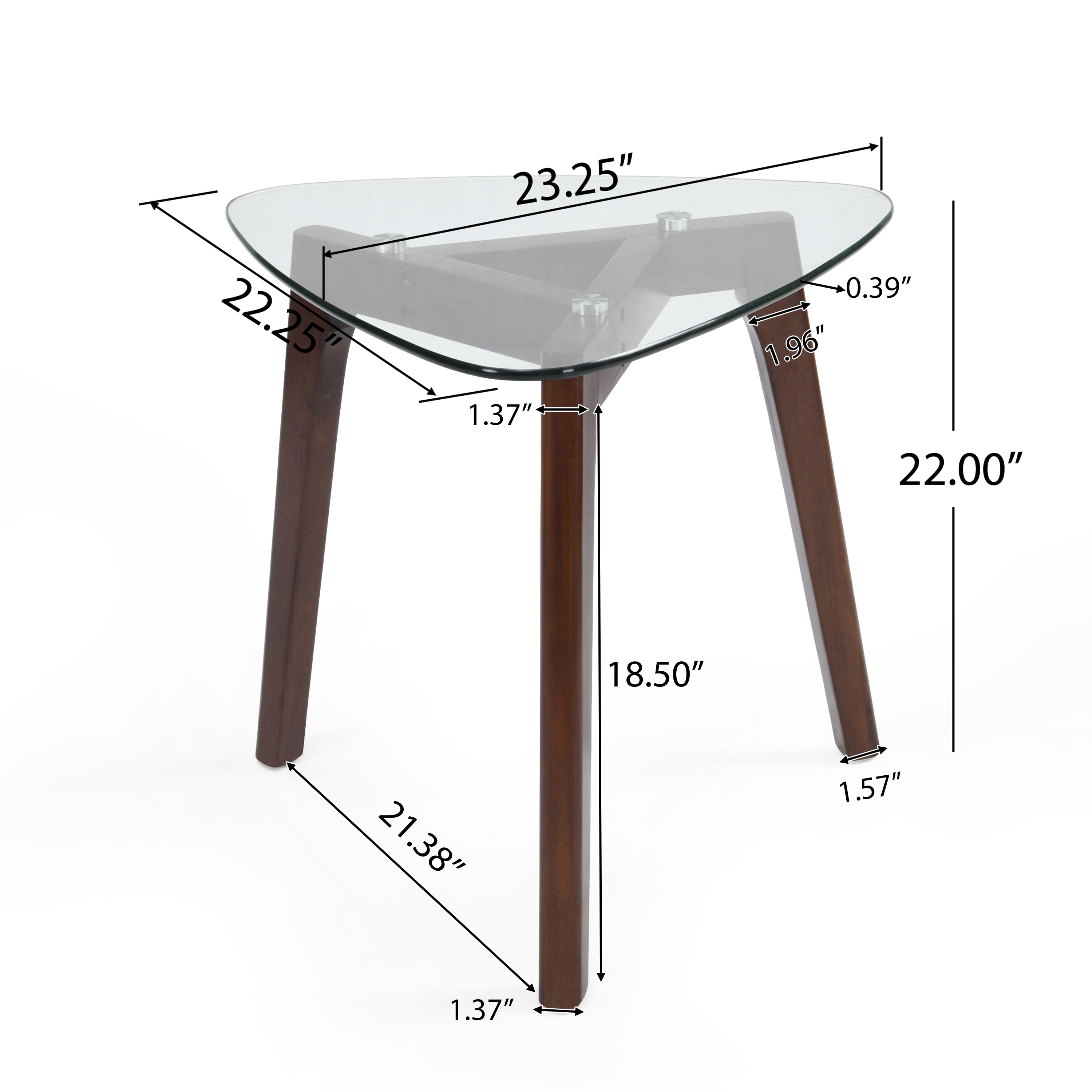 Mosier Mid-Century Modern End Table with Glass Top