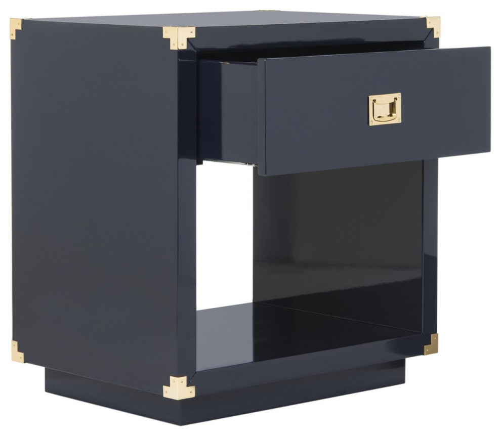 Maven Lacquer Side Table Navy   Contemporary   Side Tables And End Tables   by Peachtree Fine Furniture  Houzz