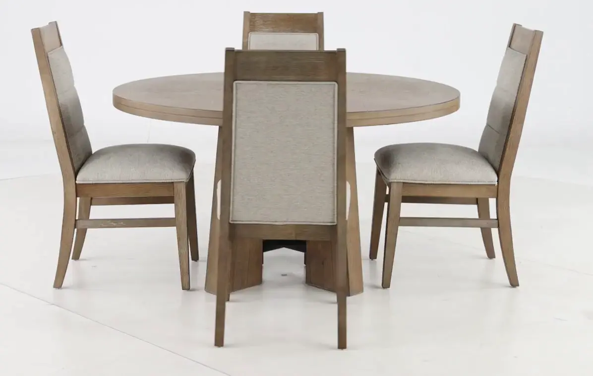 Loft Harbor Light Brown 5 Piece Round Dining Room Set