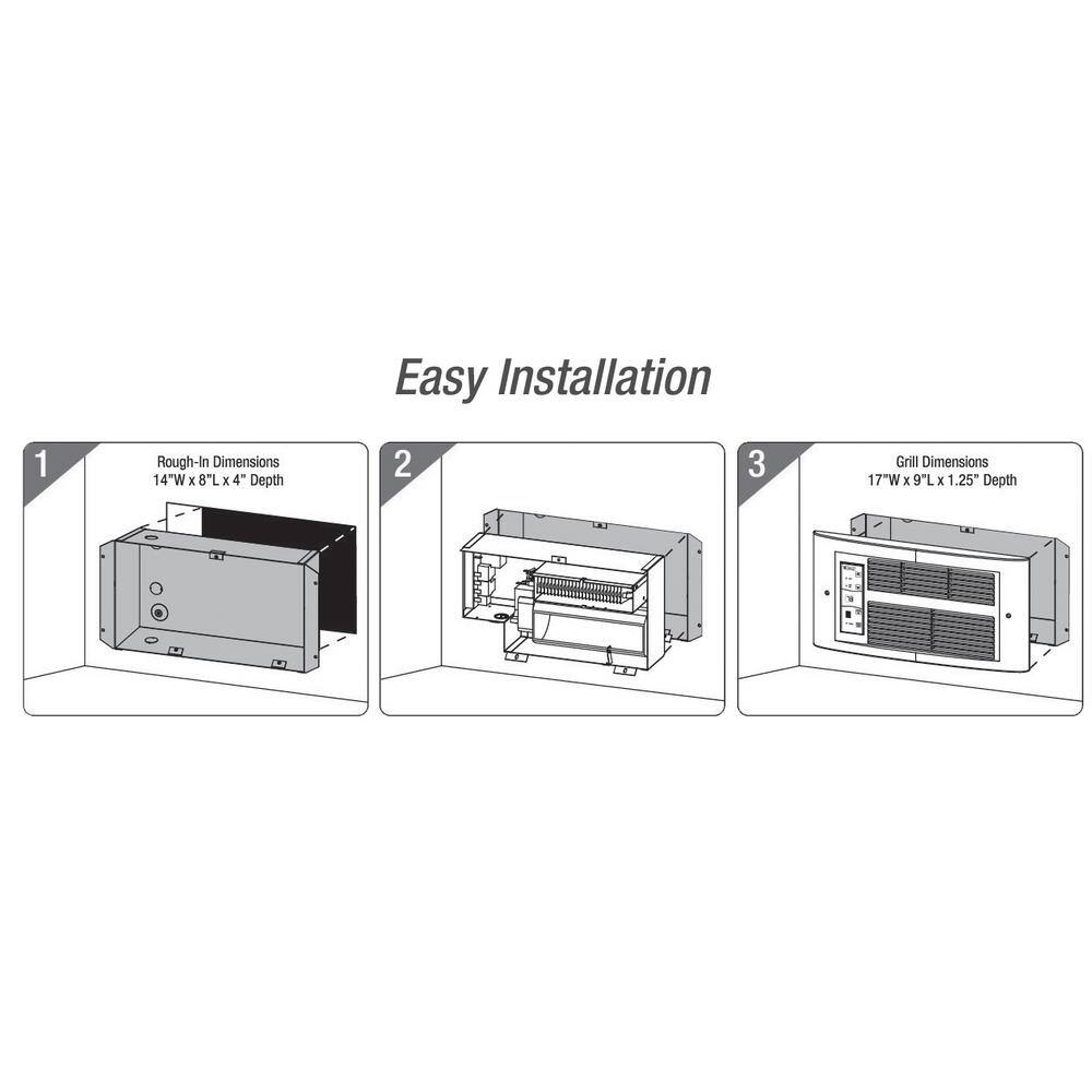 KING PX Eco 120-Volt 1500-Watt Electric Wall Heater in White Dove PX1215-ECO-WD-R