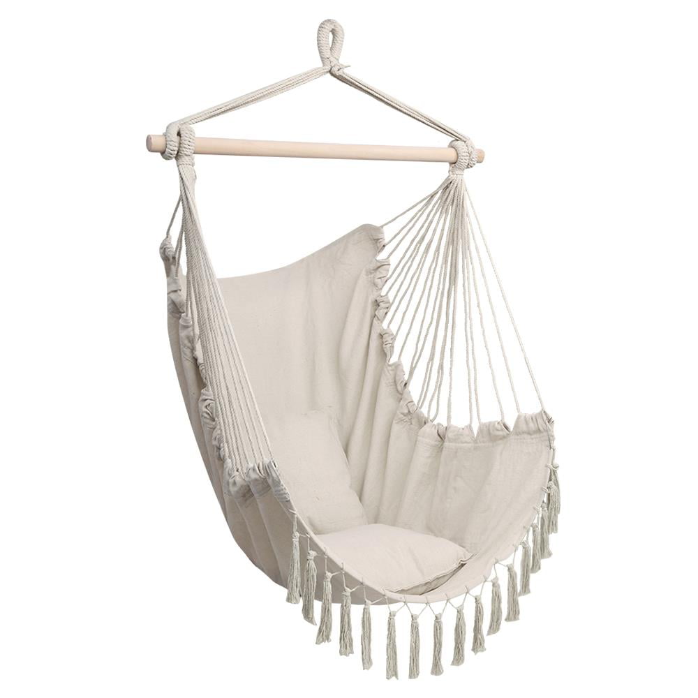 Zimtown Hammock Chair Swing with 2 Cushions - Beige