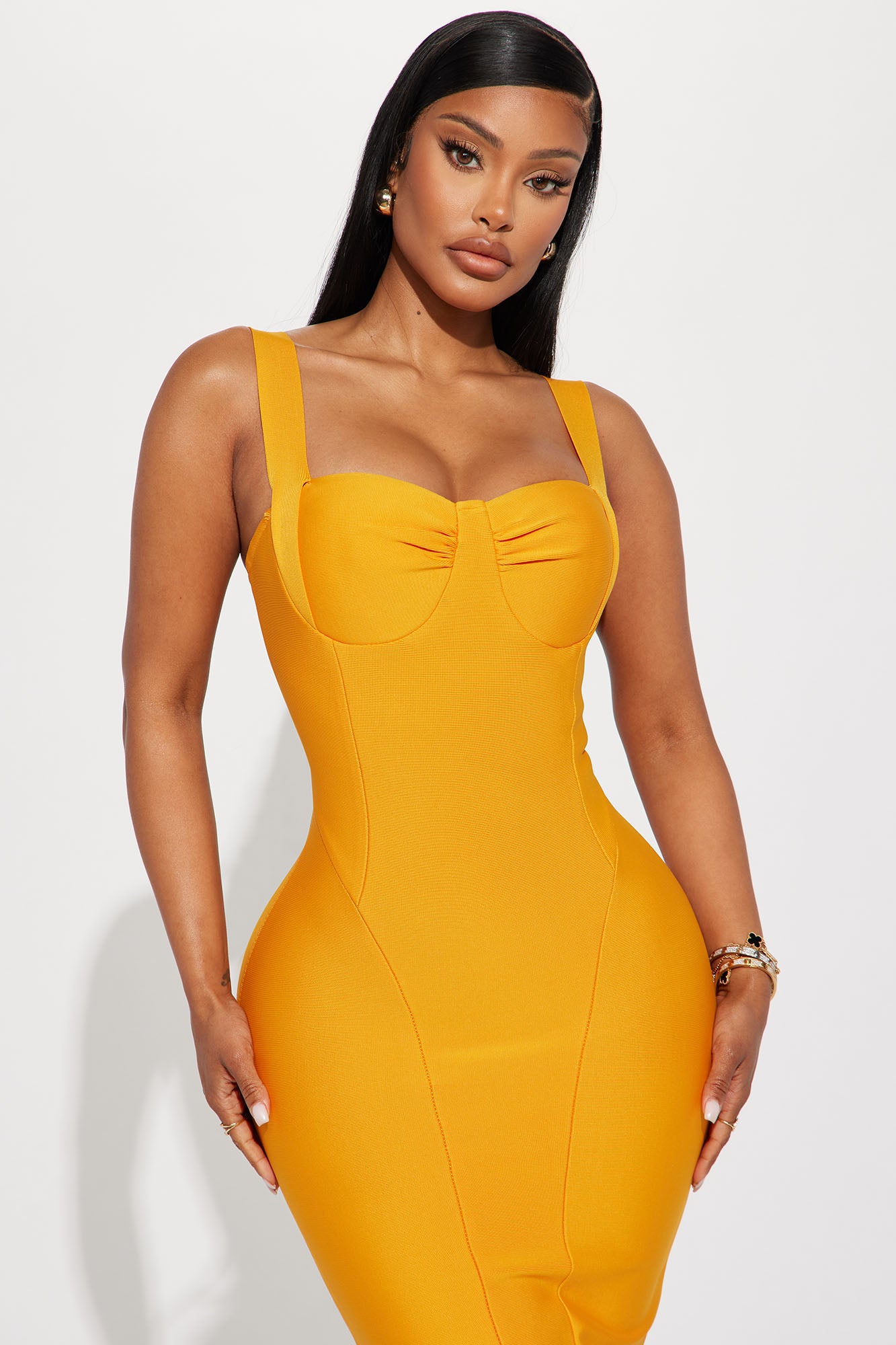 Cierra Bandage Midi Dress - Orange