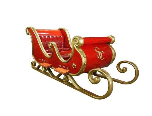 10 FT Red & Gold Santa Sleigh 4 Seater