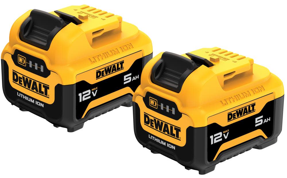 DEWALT 12V MAX 5.0Ah Battery 2pk Li-Ion DCB126-2 from DEWALT