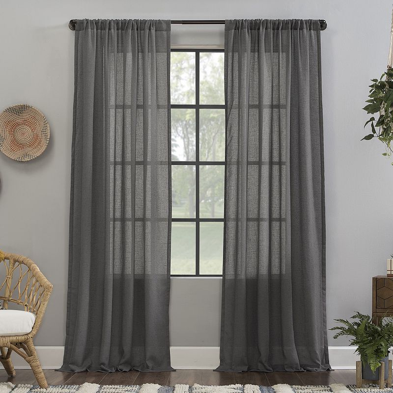 Clean Window Crushed Texture Anti-Dust Sheer Window Curtain