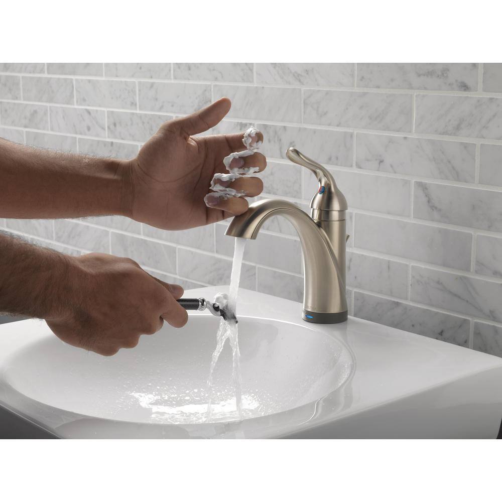 Delta Lahara Single Hole Single-Handle Bathroom Faucet with Touch2O.xt Technology in Stainless 538T-SS-DST