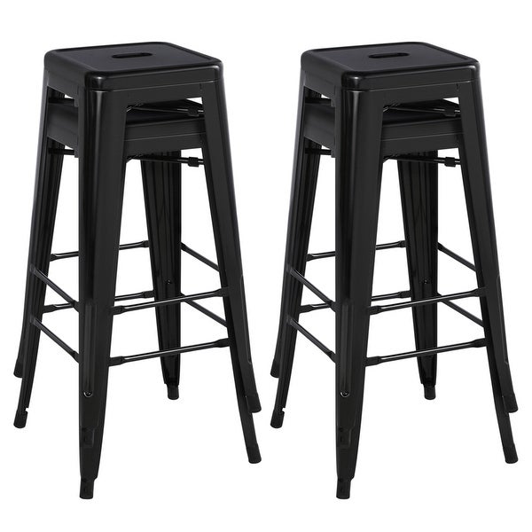 Yaheetech Metal Bar Stools，Set of 4， Vintage Counter Bar Stool