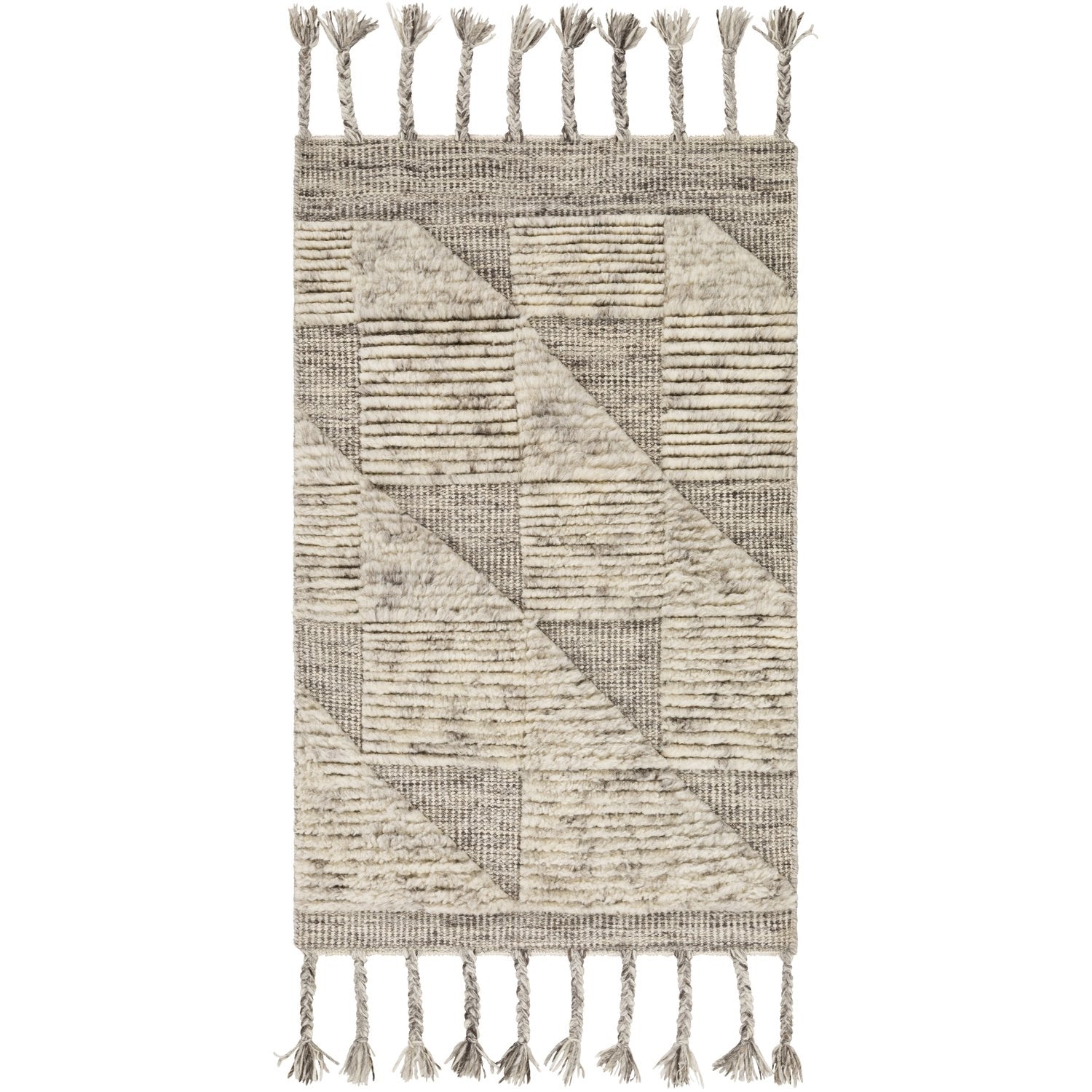 Sahara Hand Knotted Rug in Dark Brown, Ivory, Taupe, Medium Gray