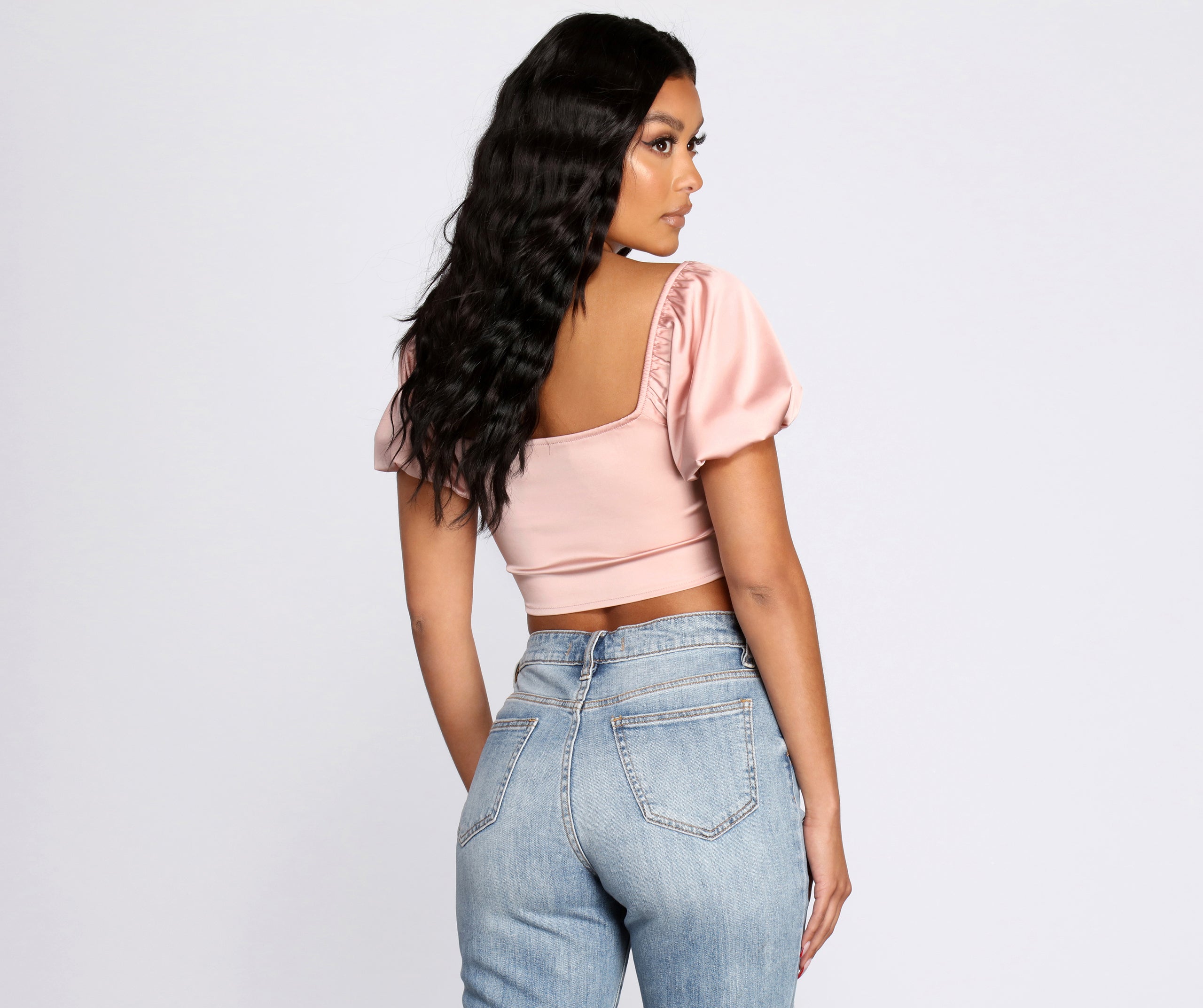 Feelin' Sassy Satin Crop Top