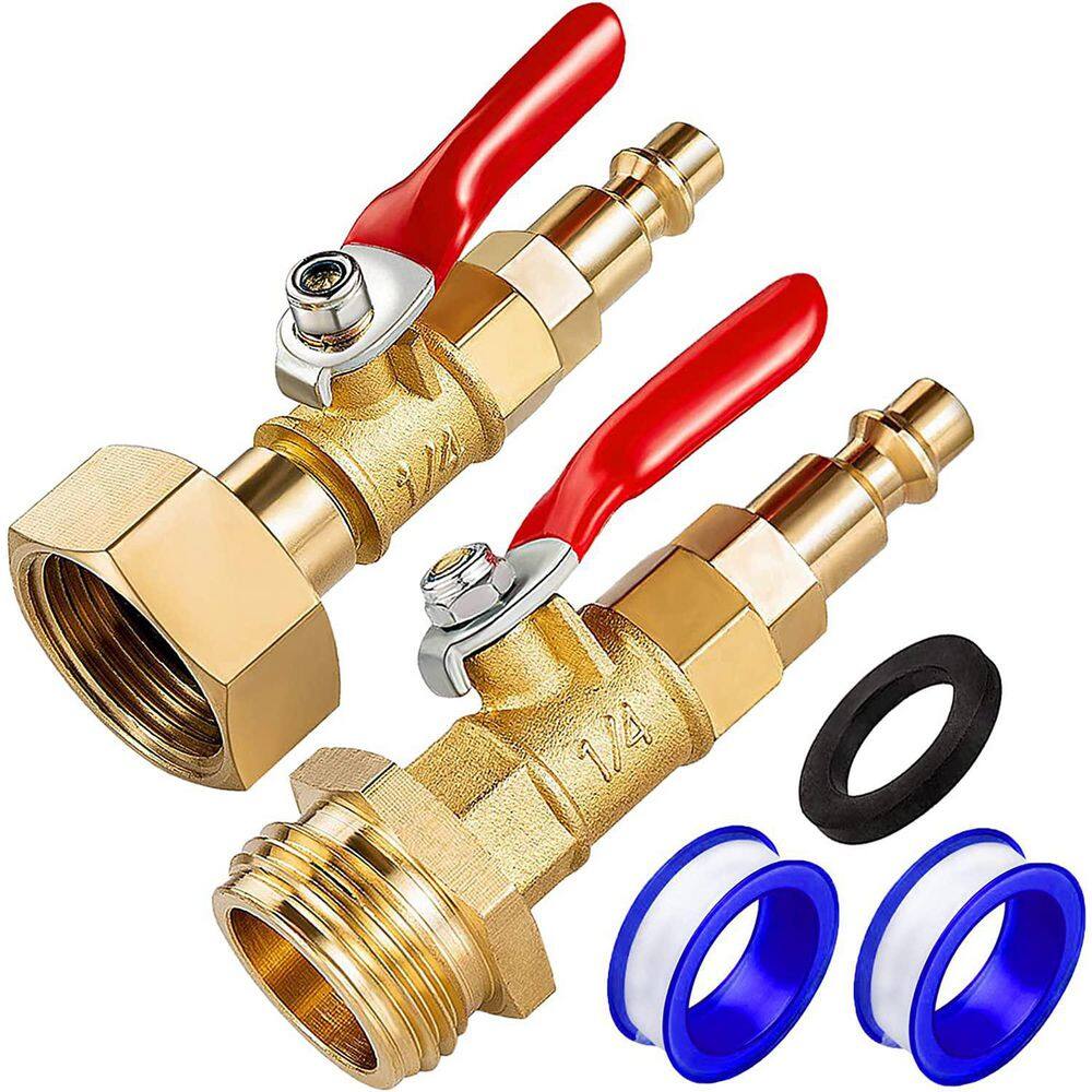 Brass Freeze Adapter with 2-Pieces 14 in. Male Quick Connect Plug and 2-Pieces 34 in. Male and Female Threads B08M5F3JKJ