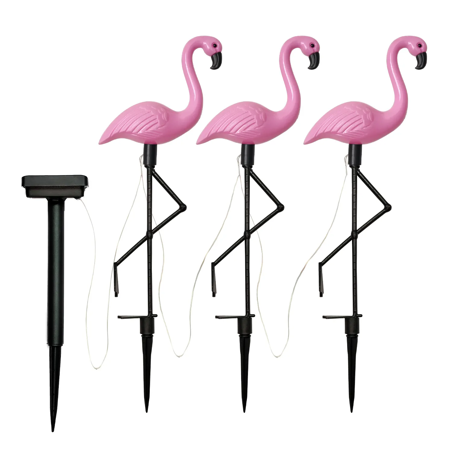 Fashionable Flamingo Solar Garden Lights Factory Supply Wedding Garden Decoration With Solar Panel Low Price Resin Garden Decor