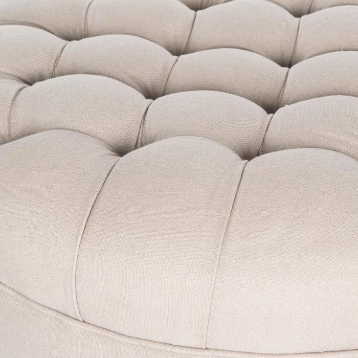 Lark Tufted Round Ottoman Taupe   Modern   Footstools And Ottomans   by Virgil Stanis Design  Houzz