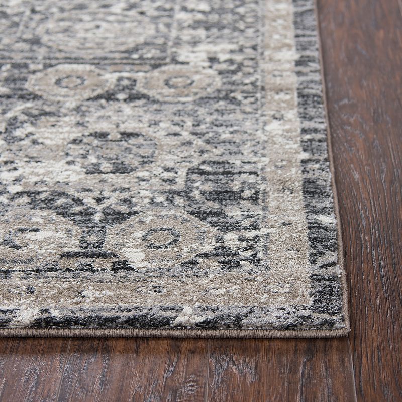 Rizzy Home Panache Traditional Central Medallion Distressed Geometric Rug