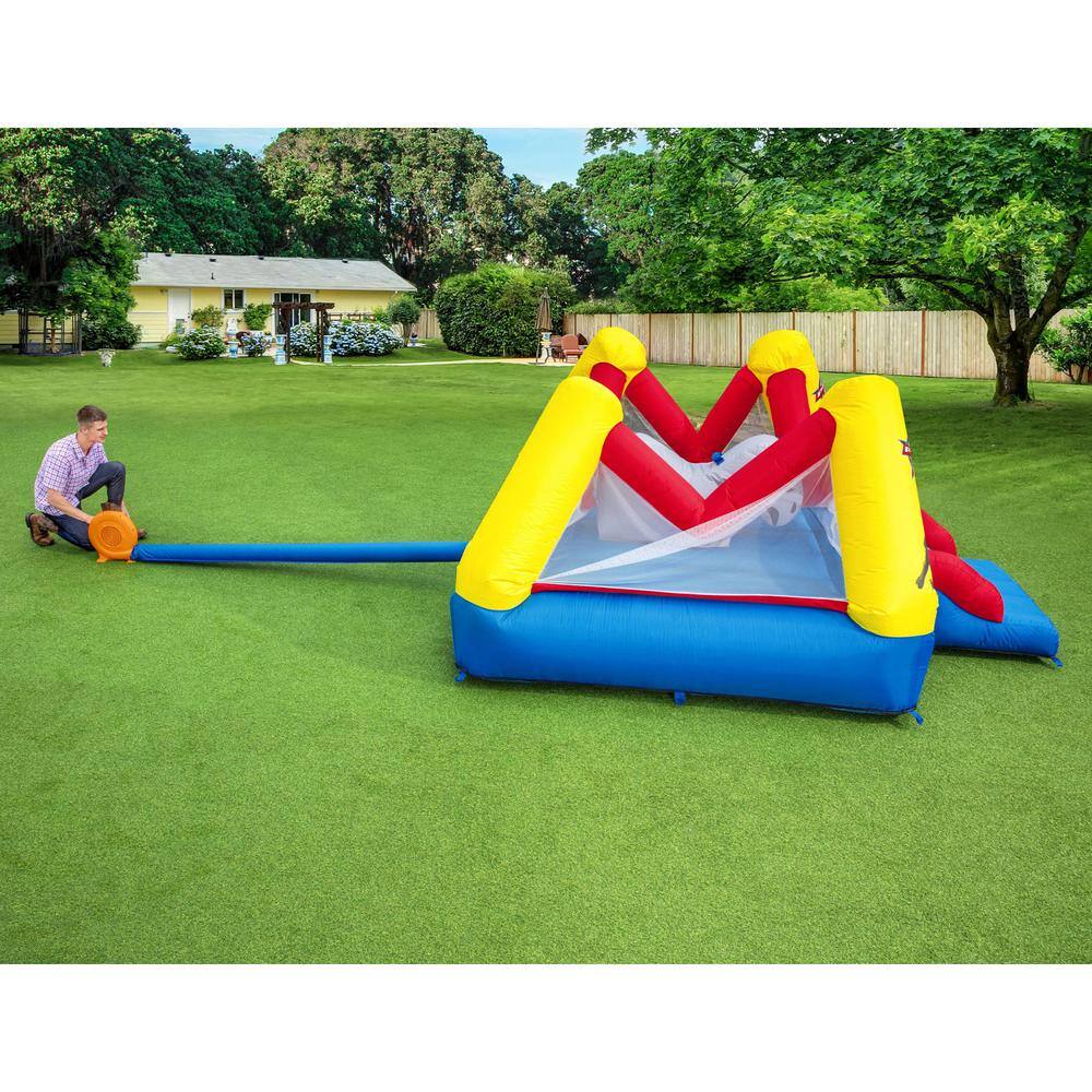 Bestway Brave the Bull Multicolor PVC Indoor or Outdoor Inflatable Bounce House with Air Blower 53401E-BW