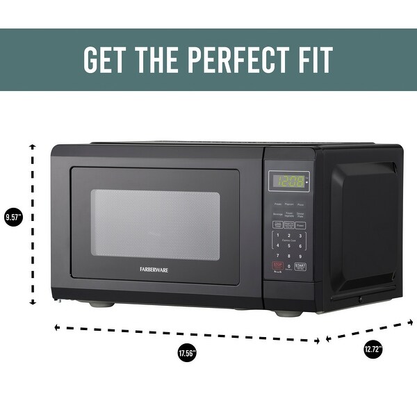 0.7 Cu Ft 700-Watt Microwave Oven， Black