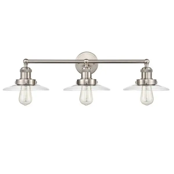 English Pub 28'' Wide 3-Light Vanity Light - Satin Nickel