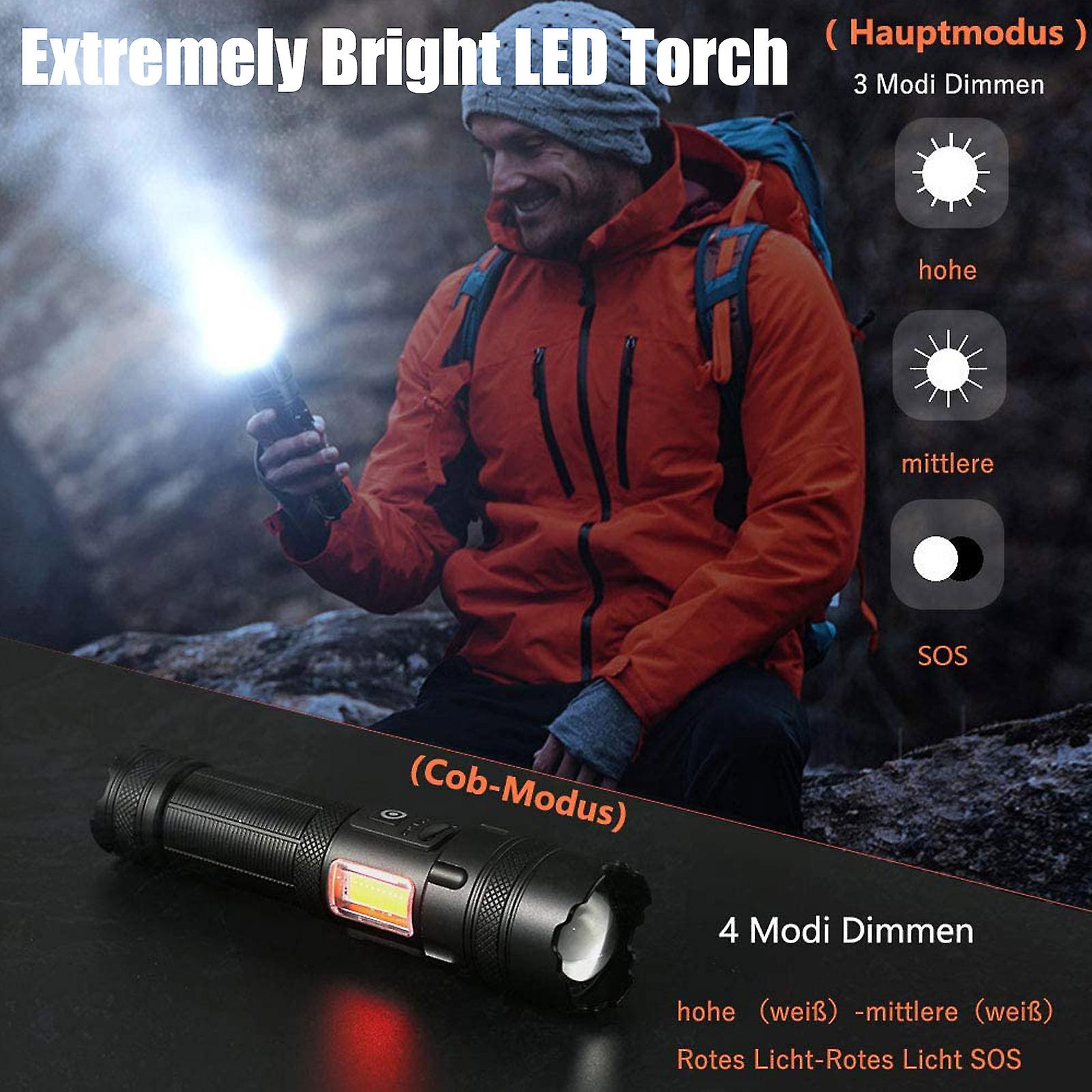 Flashlight Ultra Bright Torch Led Torch Extremely Bright Super Bright Torches Usb Rechargeable Zoom Torch Waterproof Zoomable