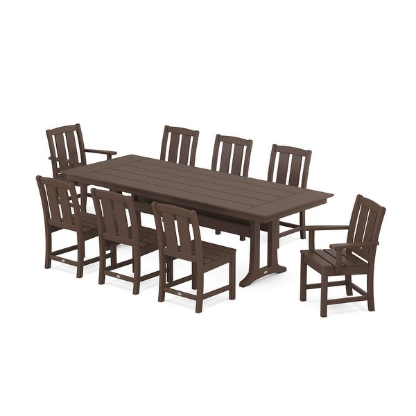 POLYWOOD Mission 9Piece Farmhouse Dining Set with Trestle Legs