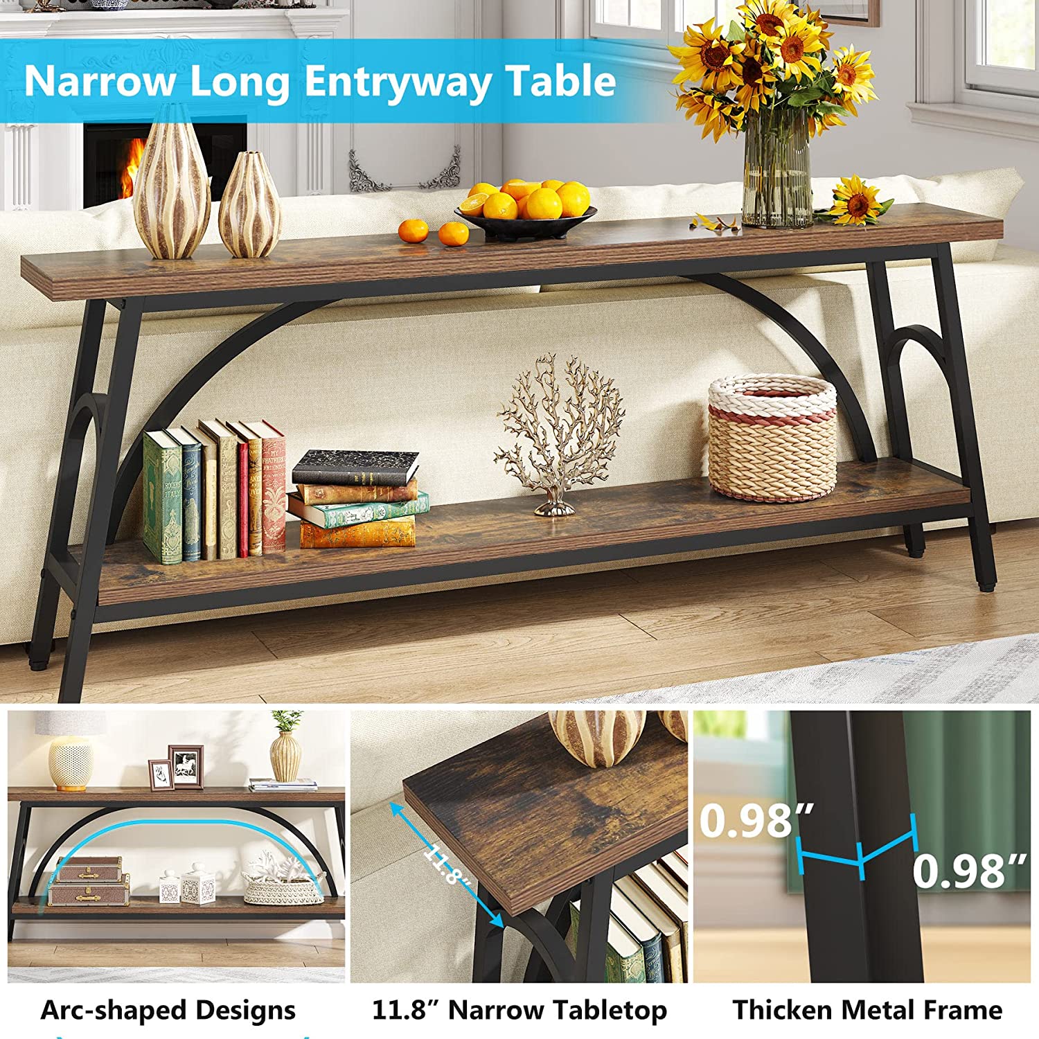 2-Tier Console Table, 70.8