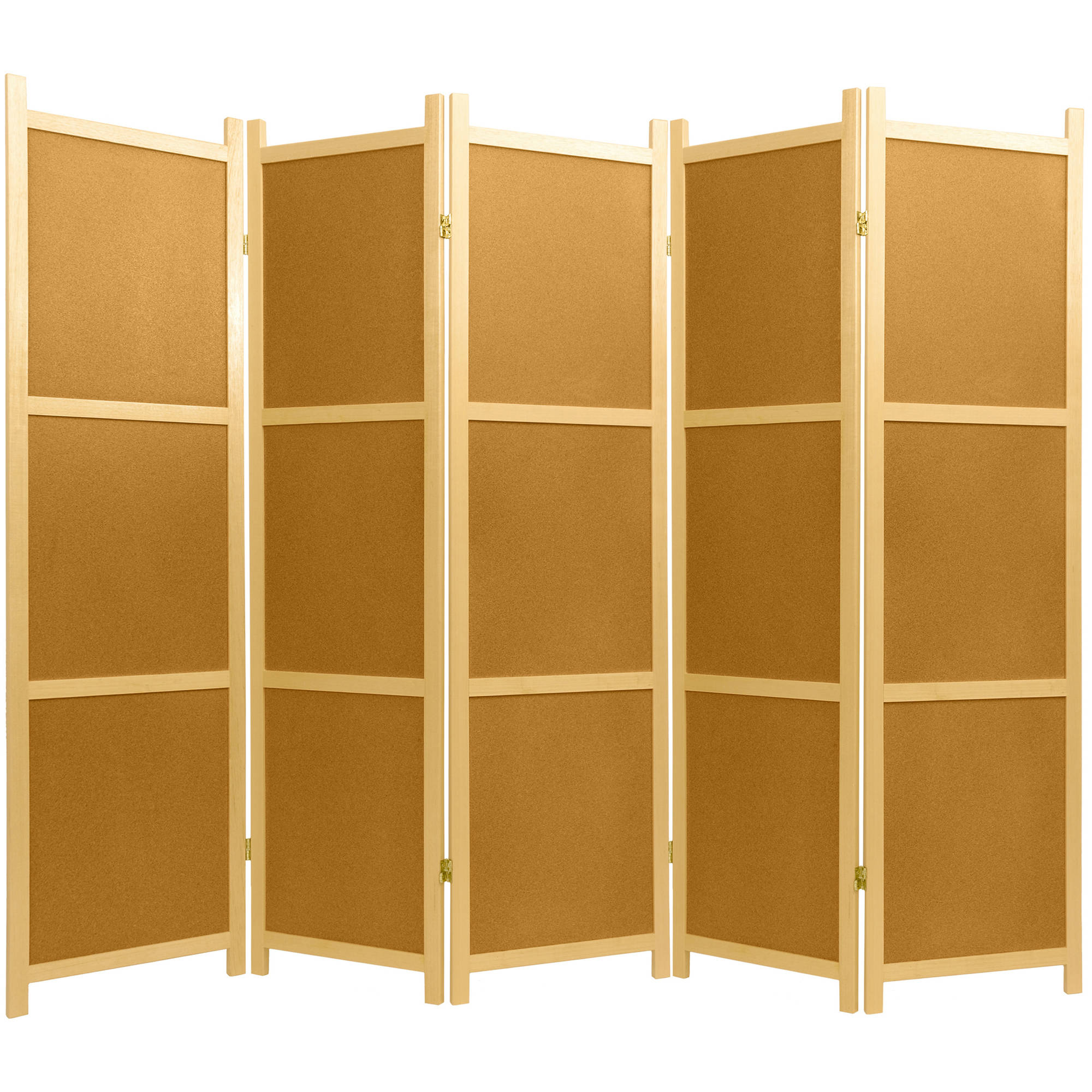 Oriental Furniture 6 ft. Tall Cork Board Shoji Screen - 5 Panel