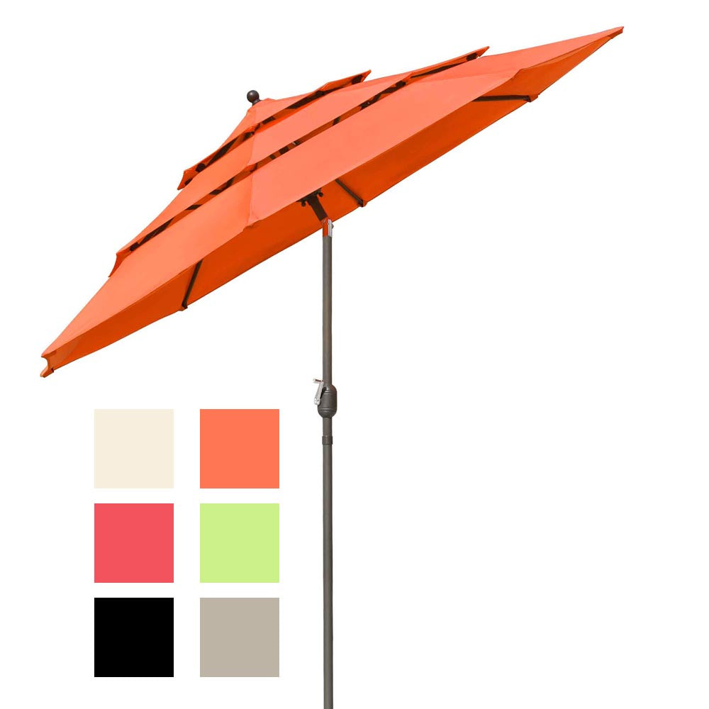 Yescom 10ft 8-Rib Patio Outdoor Market Umbrella 3-Tiered Tilt