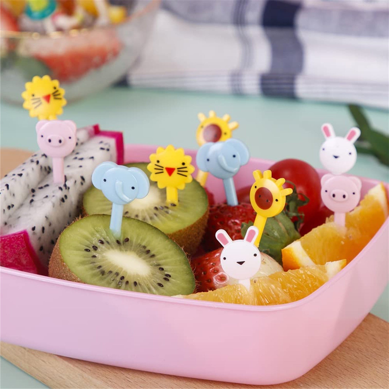 WANYNG Tableware Bento Kids Food 10PCS Sticks Cute Toddler Sticks Kids Sticks Food Tools and Home Improvement animal fruit fork Multicolor