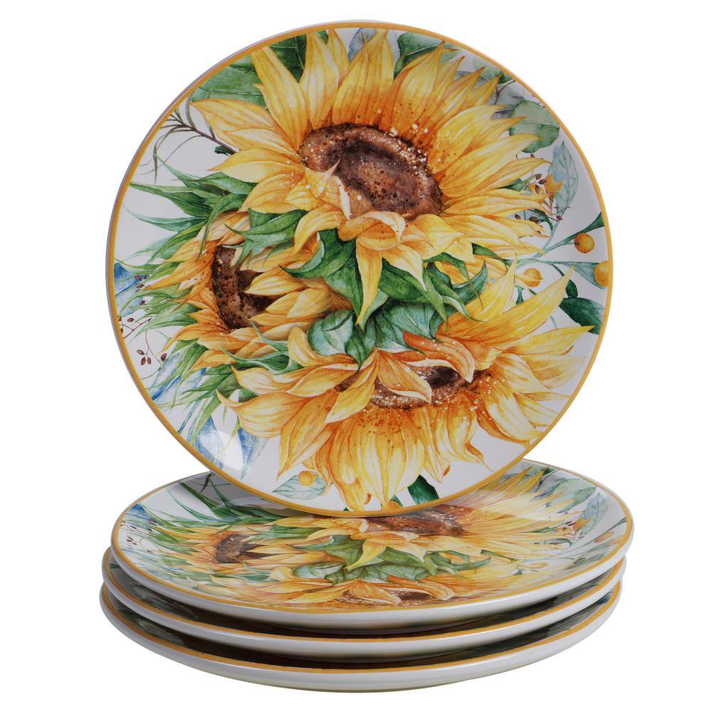 Certified International Sunflower Fields 16-Piece Seasonal Multicolored Earthenware Dinnerware Set (Service for 4) 89051rm