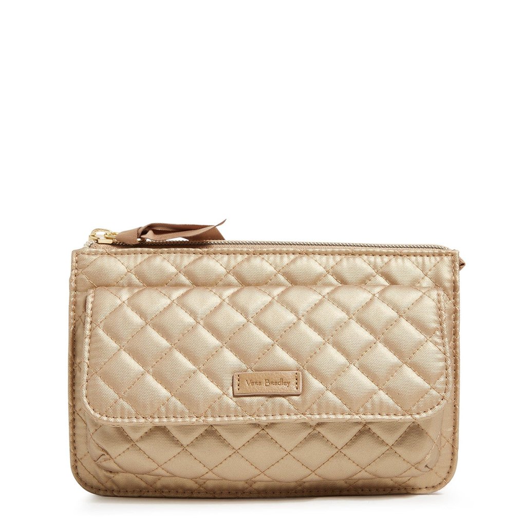 Vera Bradley  RFID Wallet Crossbody in Champagne Gold Pearl