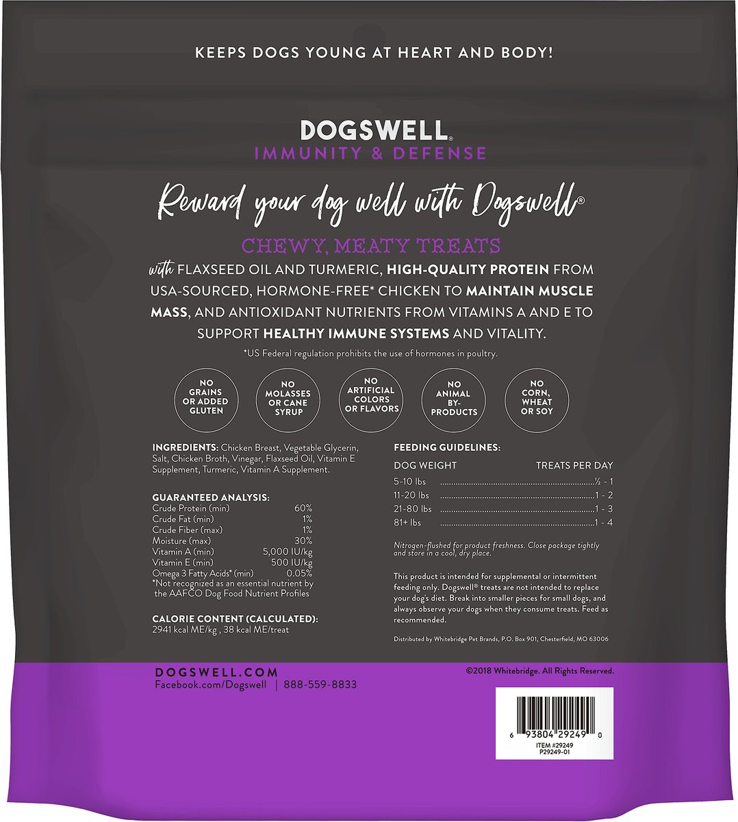 Dogswell Jerky Immune System Chicken Recipe Grain-Free Dog Treats