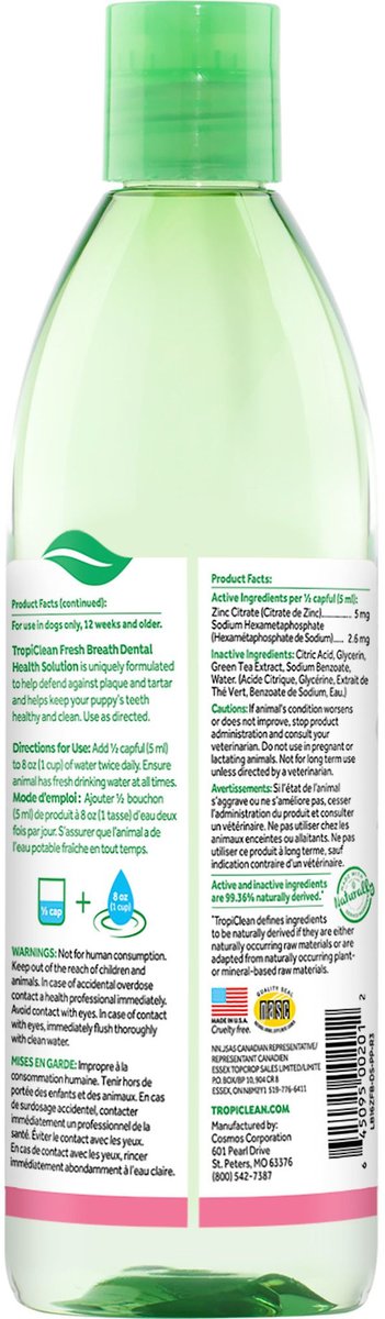 TropiClean Fresh Breath Dental Health Solution Puppy Dental Water Additive