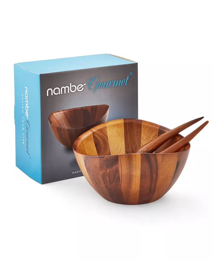 Nambandeacute; Nambe Harmony 3 Piece Wood Salad Bowl and Servers Set