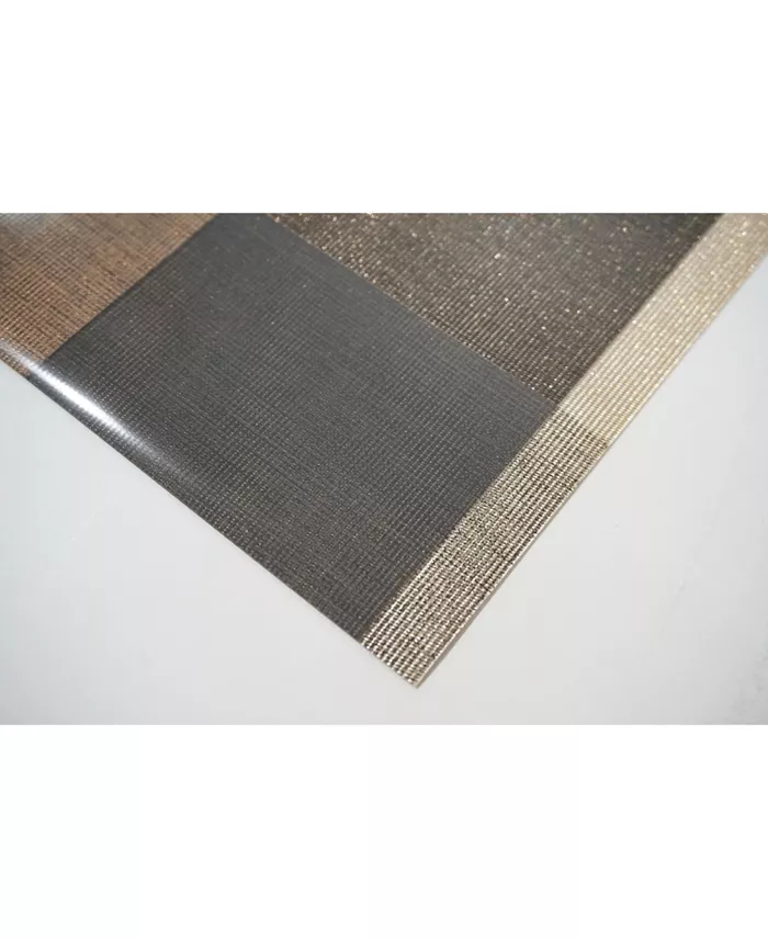 Dainty Home Reversible Metallic Place Mats Non-Slip Plaid Checker Dining Table 12 x 18 Placemats - Set of 4