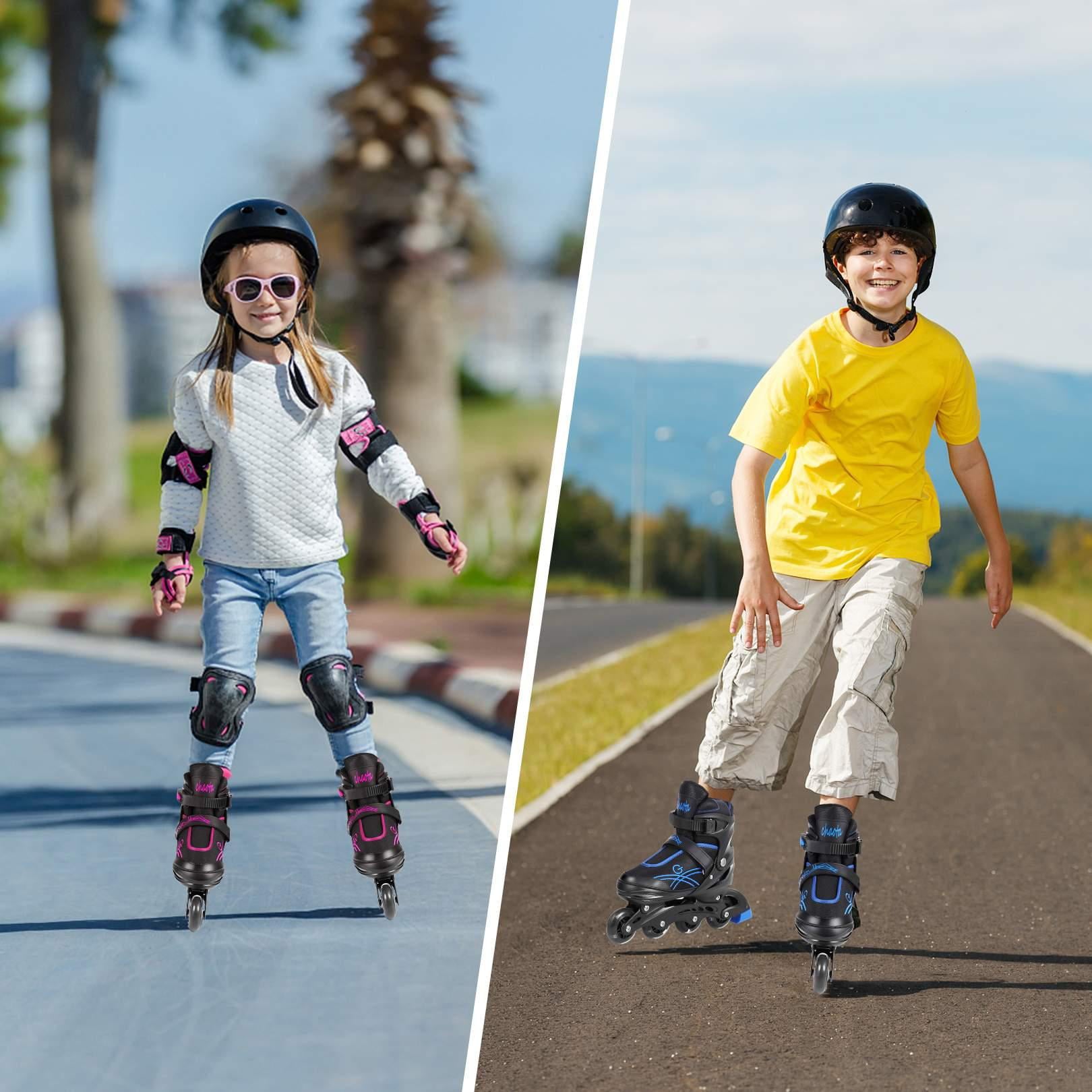 Kids Adjustable Inline Skates， Rollerblade for Boys Girls， Beginner Roller Skates