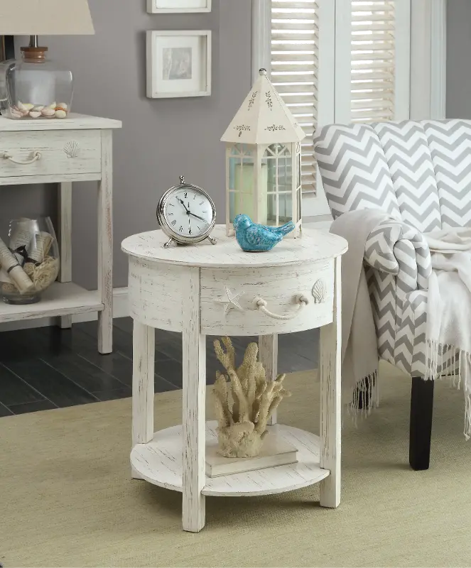 Sanibel White Accent Table