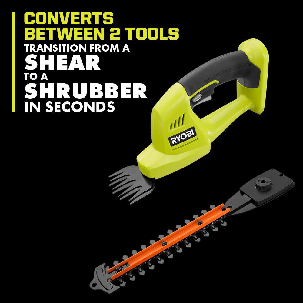 RYOBI ONE+ 18V Cordless Battery Grass Shear and Shrubber Trimmer (Tool Only) P2900BTL