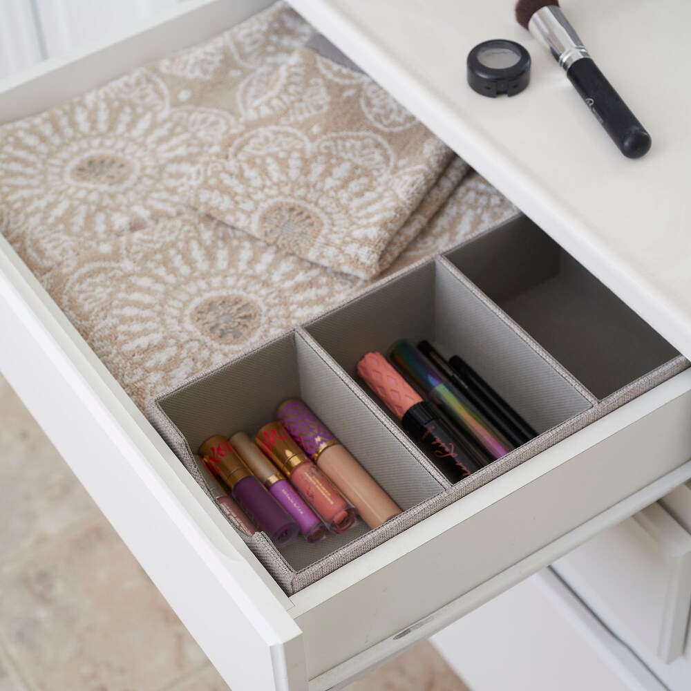 Accessory Organizer with Fabric Covering and Three Compartments   12.0\