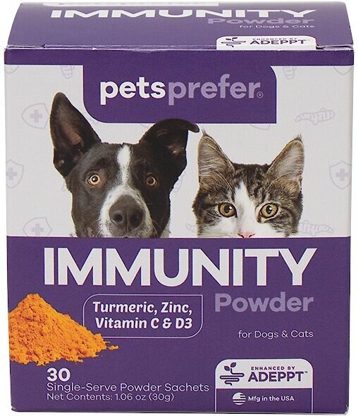 PetsPrefer Immunity Support Chicken Flavor Powder Cat and Dog Supplement， 30-gram bottle