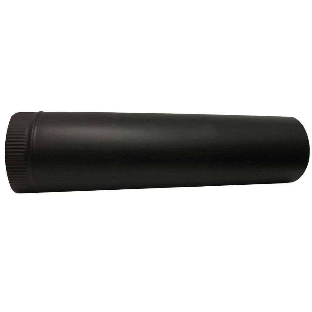 Master Flow 6 in. x 24 in. Black Stove Pipe BAP6X24