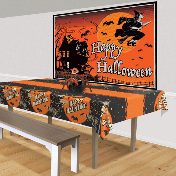 Beistle 00496 Vintage Halloween Fabric Backdrop  5...