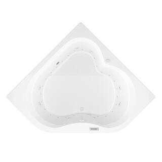 Universal Tubs Beryl Diamond 5 ft. Acrylic Corner Drop-in Whirlpool Air Bathtub in White HD6060CDLX