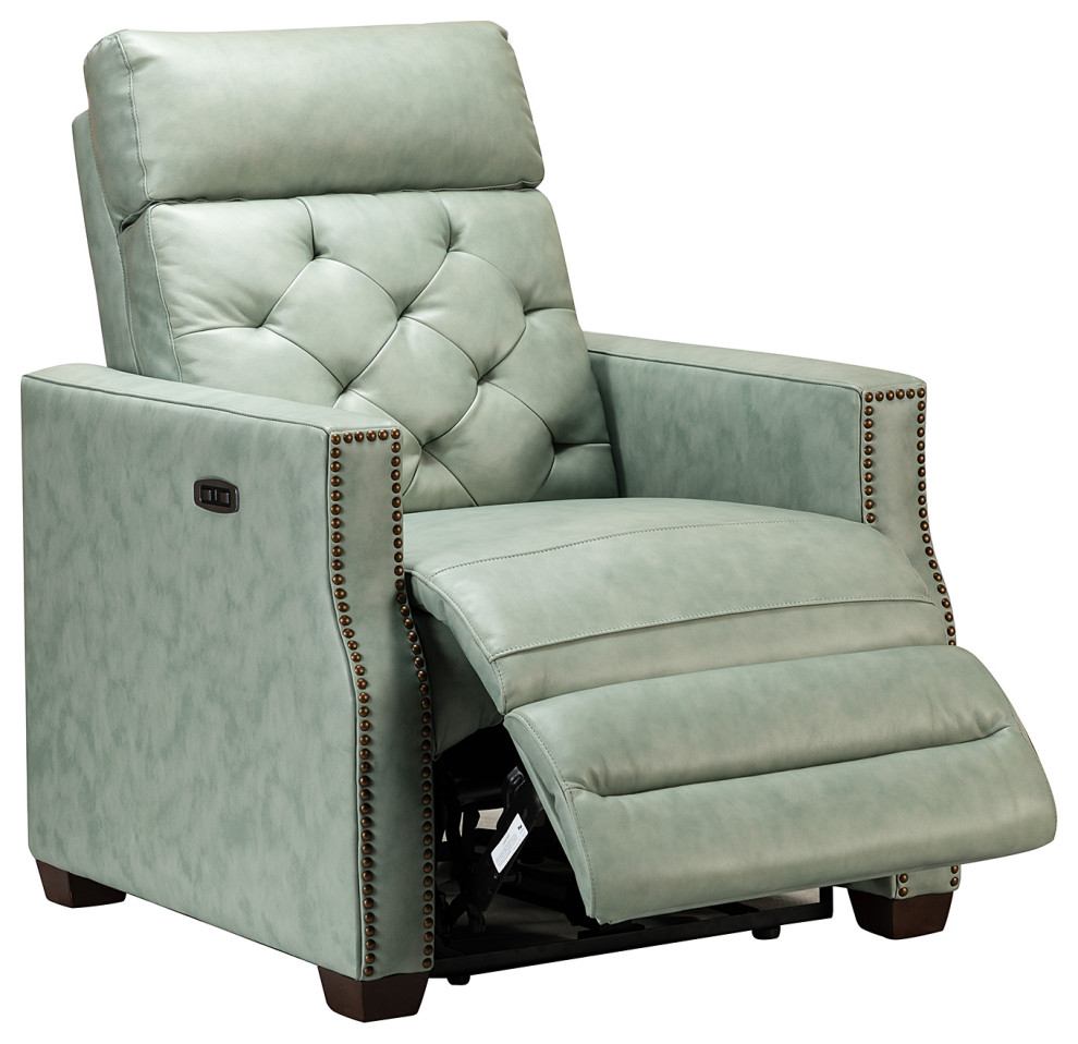 Fernando 31.50 quotW Genuine Leather Power Recliner   Contemporary   Recliner Chairs   by Karat Home  Houzz